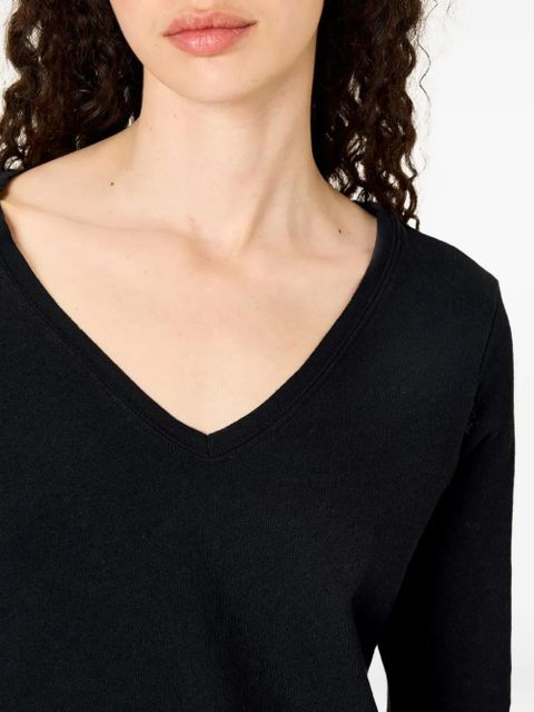 American Vintage Sonoma long-sleeve v-neck top - Black