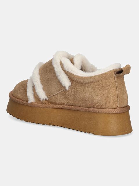 GOE śniegowce zamszowe kolor beżowy SS2N4303 BROWN