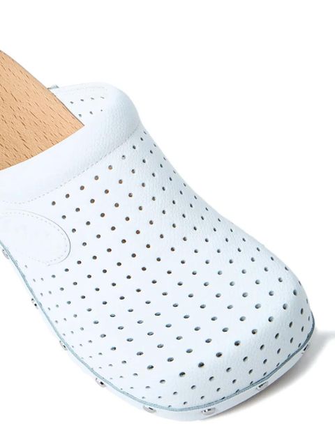 Balenciaga perforated heeled clogs - White