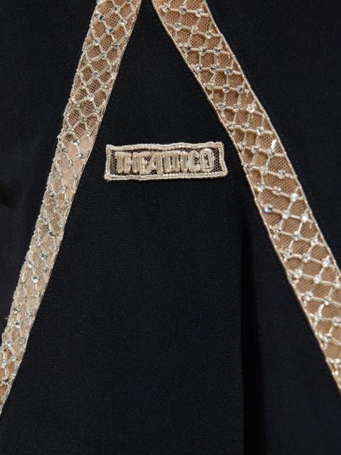 The Attico embellished ruffled mini dress - Black