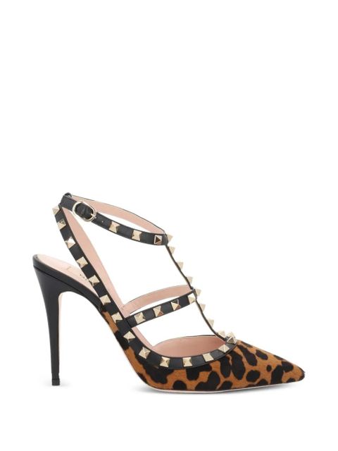 Valentino Garavani Rockstud leopard-print pumps - Black - zdjęcie produktu nr 1
