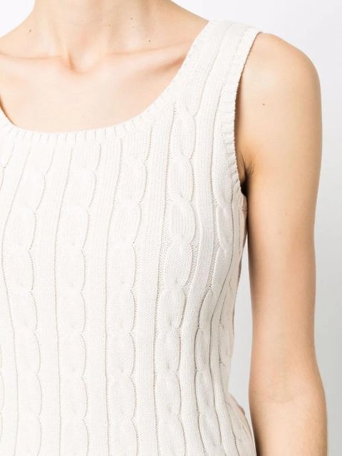 Lauren Ralph Lauren cable-knit scoop-neck top - Neutrals