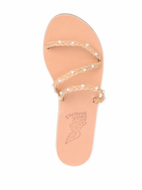 Ancient Greek Sandals Ekaterini pearl leather sandals - Neutrals