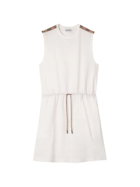 Burberry check trim cotton jersey dress - White - zdjęcie produktu nr 1