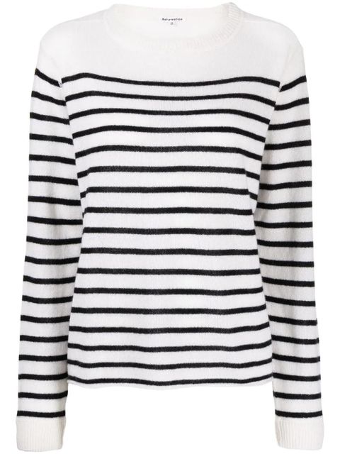 Reformation Boyfriend striped cashmere jumper - White - zdjęcie produktu nr 1