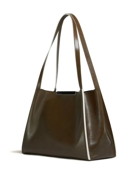 Marni leather tote bag - Brown