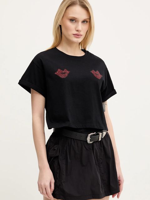 Aniye By t-shirt bawełniany damski kolor czarny 185884 - zdjęcie produktu nr 1