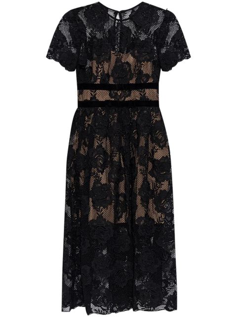 Self-Portrait lace midi dress - Black - zdjęcie produktu nr 1