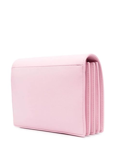 Nanushka debossed-logo flap shoulder bag - Pink