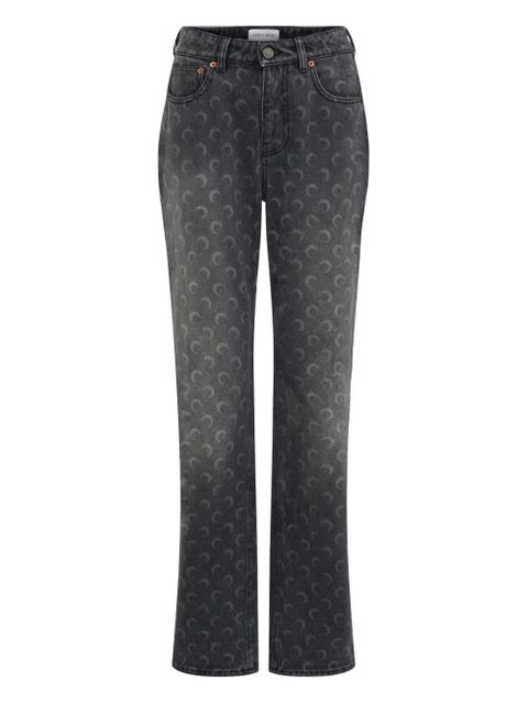 Marine Serre moon laser wash straight jeans - Grey - zdjęcie produktu nr 1