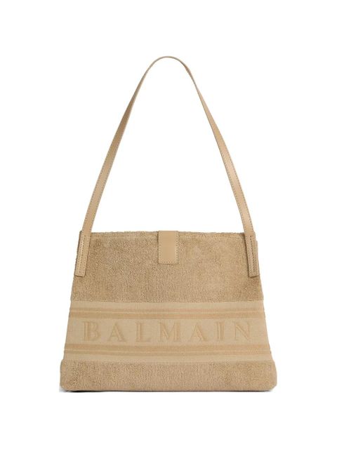 Balmain small Release tote bag in cotton bouclé - Neutrals - zdjęcie produktu nr 1