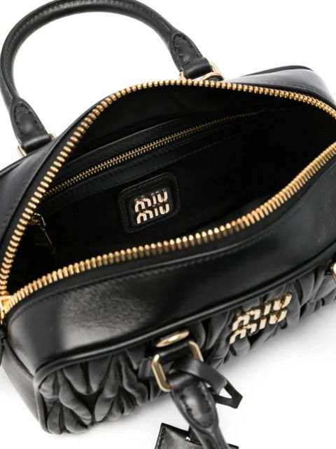 Miu Miu Arcadie logo-plaque tote bag - Black