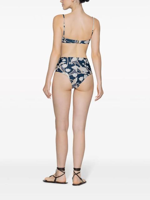 Agua By Agua Bendita Magenta Perla floral-print bikini bottoms - Blue