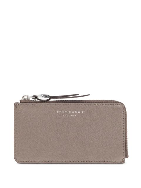 Tory Burch zip leather cardholder - Neutrals - zdjęcie produktu nr 1