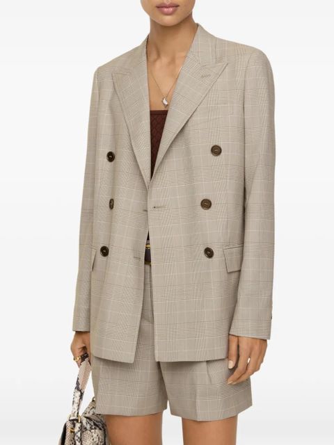 Burberry check wool tailored jacket - Neutrals