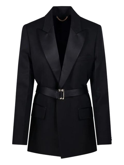 Victoria Beckham belted peaked-lapel jacket - Black - zdjęcie produktu nr 1