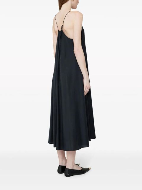 ANINE BING Aida gathered midi dress - Black
