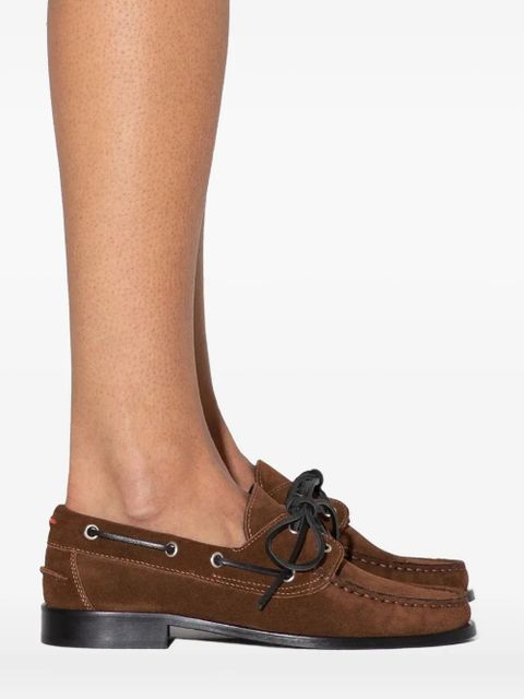 Aeyde Harris lace-up suede loafers - Brown