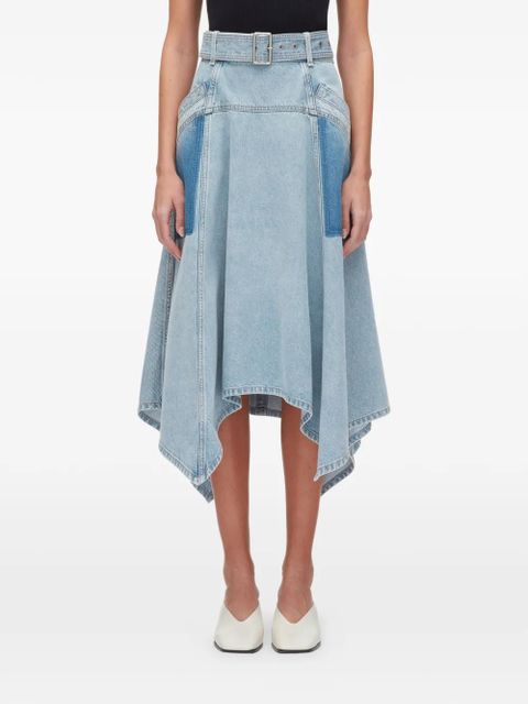 3.1 Phillip Lim patchwork belted midi skirt - Blue