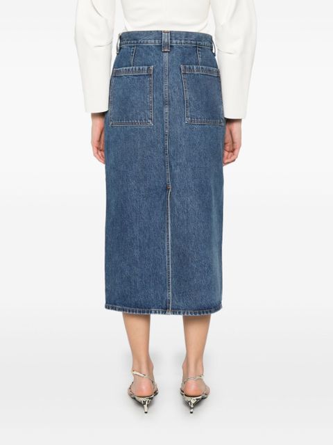 KHAITE Genevieve midi skirt - Blue