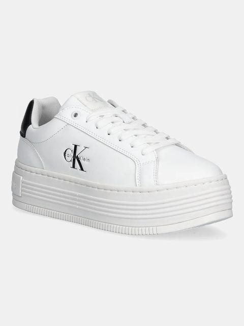 Calvin Klein Jeans sneakersy BOLD FLATF LOW LACE LTH damskie kolor biały YW0YW01878 - zdjęcie produktu nr 1
