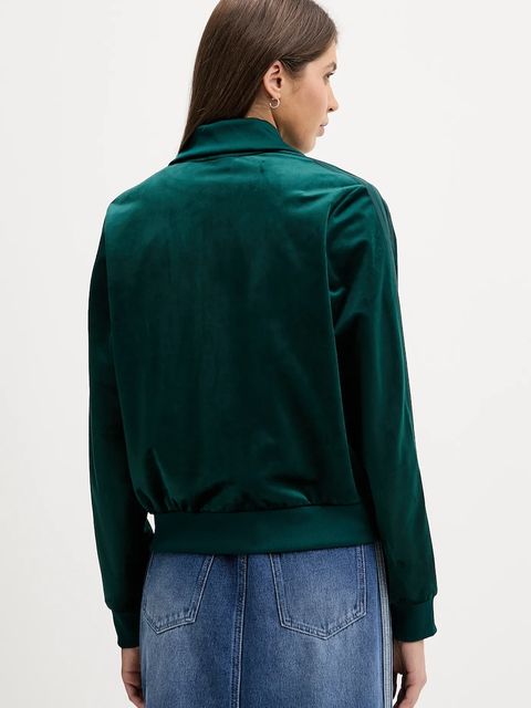 adidas Originals bluza Velvet damska kolor zielony z aplikacją JY2589