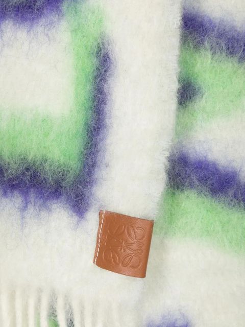 LOEWE intarsia logo-knit scarf - White