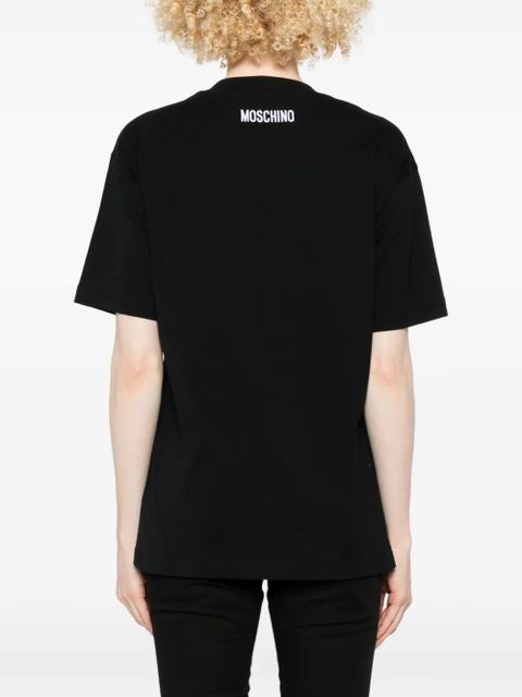 Moschino check-patchwork T-shirt - Black
