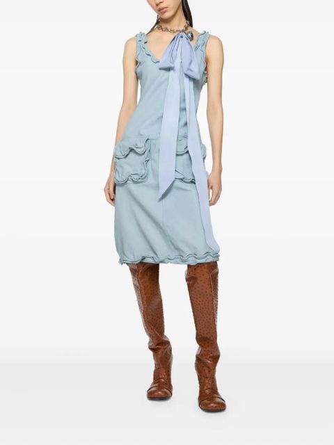 Acne Studios ruffled leather dress - Blue - zdjęcie produktu nr 2