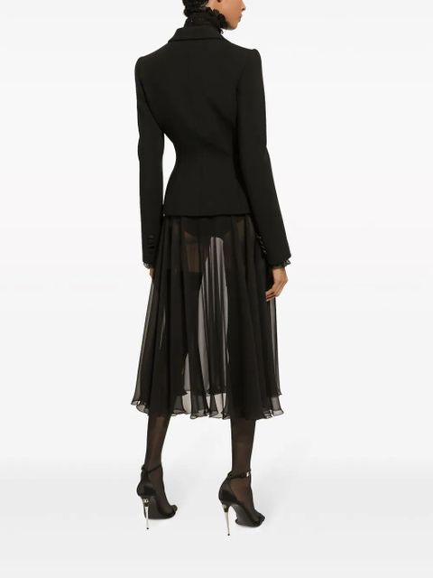 Dolce & Gabbana silk chiffon pleated midi skirt - Black