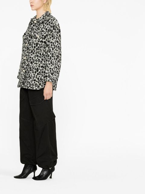 ISABEL MARANT Odelino leopard-print shirt jacket - White