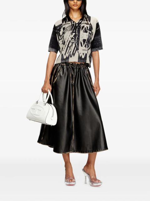 Diesel O-Blivion elasticated-waistband midi skirt - Black