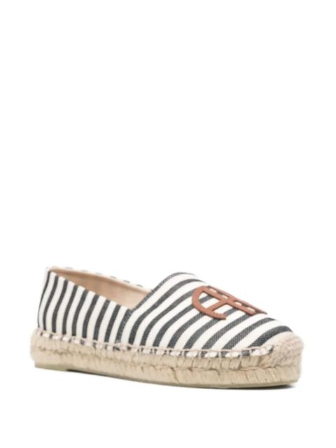 ANINE BING Paloma striped logo espadrilles - Black