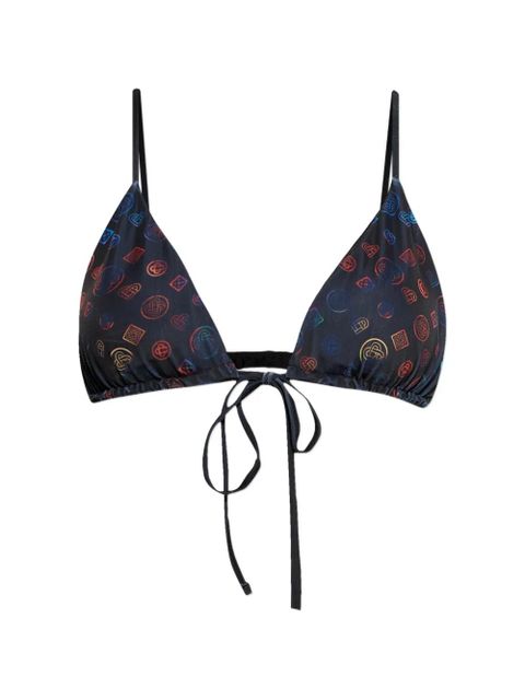Casablanca monogram tie bikini top - Blue - zdjęcie produktu nr 1