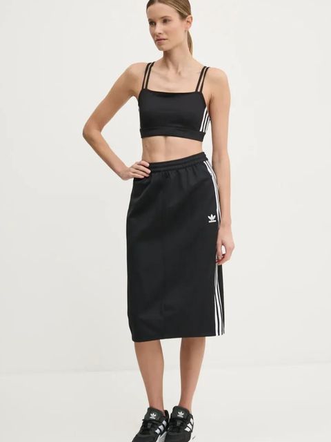 adidas Originals spódnica Adicolor Classic 3S Skirt kolor czarny midi ołówkowa IW8461 - zdjęcie produktu nr 2