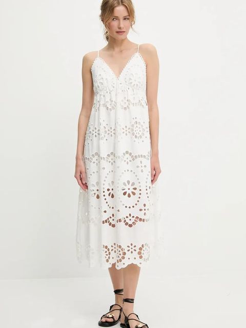 Answear.LAB sukienka bawełniana kolor biały mini rozkloszowana - zdjęcie produktu nr 1