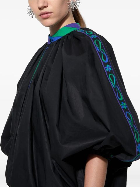 PUCCI mandarin-neck embroidered blouse - Black