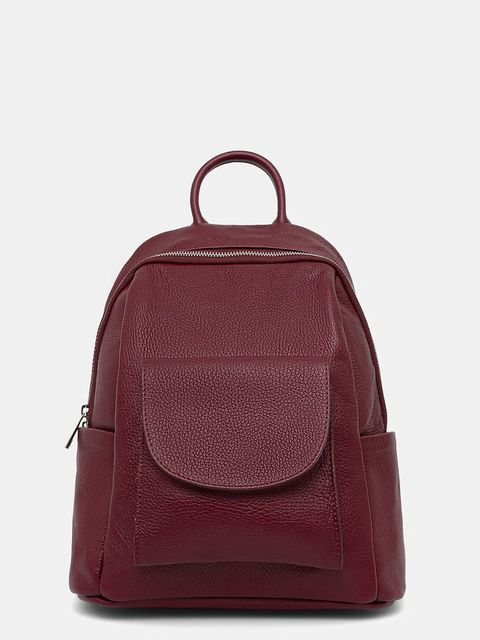 Answear.LAB plecak skórzany damski kolor bordowy mały gładki - zdjęcie produktu nr 1