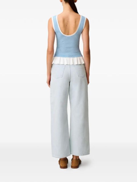 Claudie Pierlot ruffled knitted top - Blue