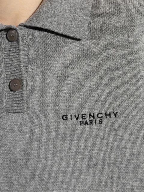 Givenchy long-sleeve polo top - Grey