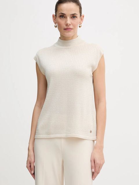 Joseph Ribkoff sweter damskie kolor beżowy lekki z półgolfem 254935 - zdjęcie produktu nr 1