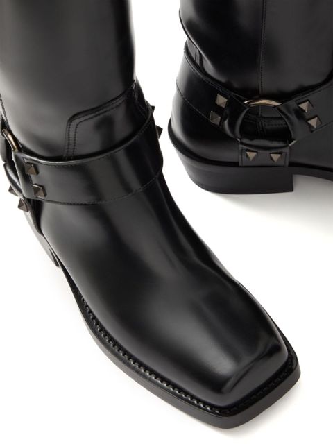 Valentino Garavani 40mm Rockstud biker boots - Black