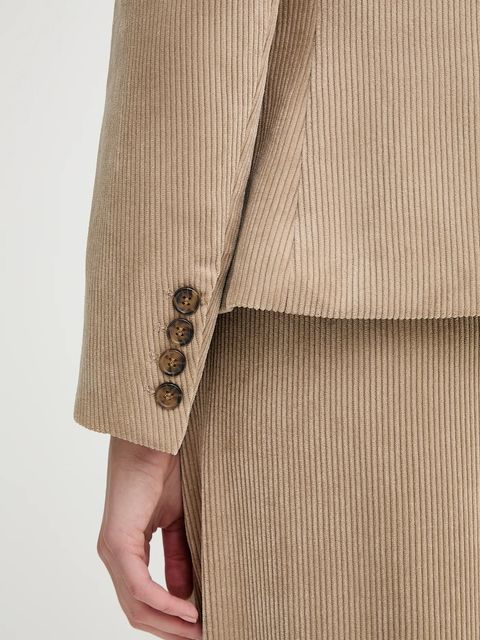 MUNTHE marynarka sztruksowa LAWO kolor brązowy jednorzędowa gładka 253152125310