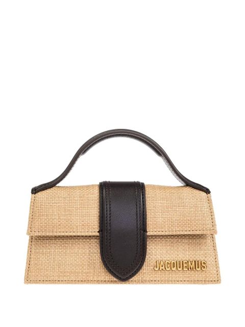 Jacquemus Bambino leather-trimmed woven mini bag - Neutrals - zdjęcie produktu nr 2