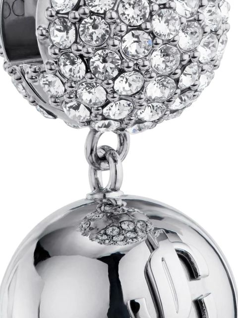 Jimmy Choo embossed logo earrings - Silver