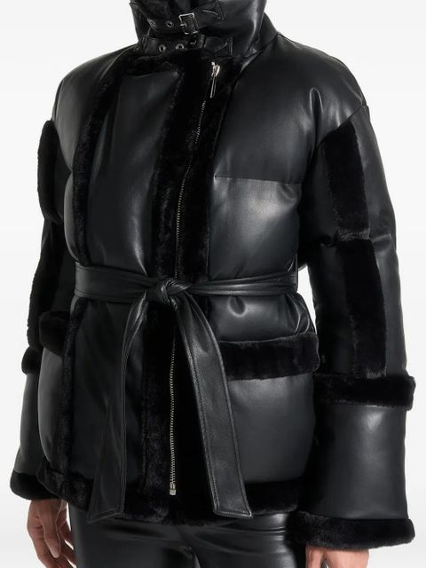 Manière De Voir Blair belt-detail biker jacket - Black