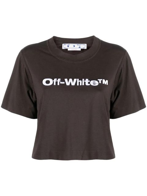 Off-White cropped logo-print T-shirt - Black - zdjęcie produktu nr 1