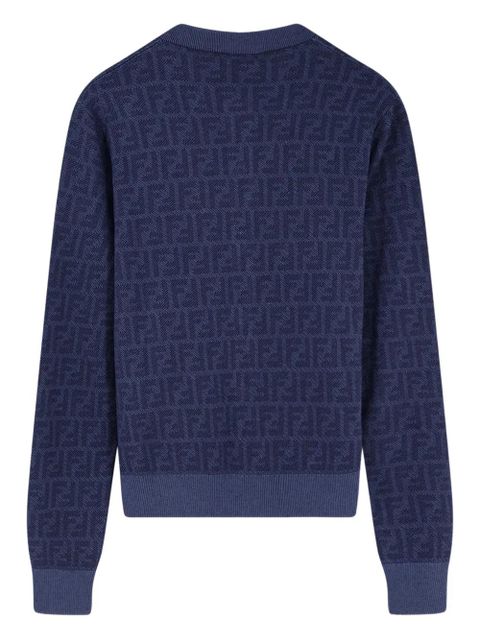 FENDI FF-pattern buttoned cardigan - Blue - zdjęcie produktu nr 2