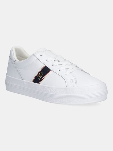 Tommy Hilfiger sneakersy skórzane VULC WEBBING SNEAKER damskie kolor biały FW0FW08903 - zdjęcie produktu nr 1