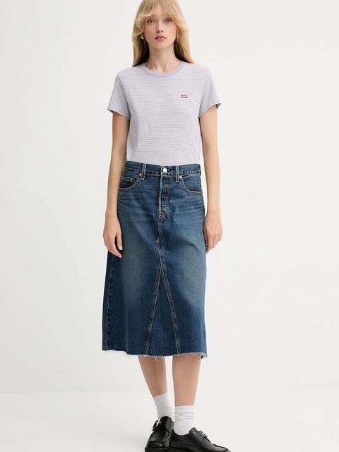 Levi's spódnica jeansowa kolor niebieski midi rozkloszowana A9316 - zdjęcie produktu nr 2